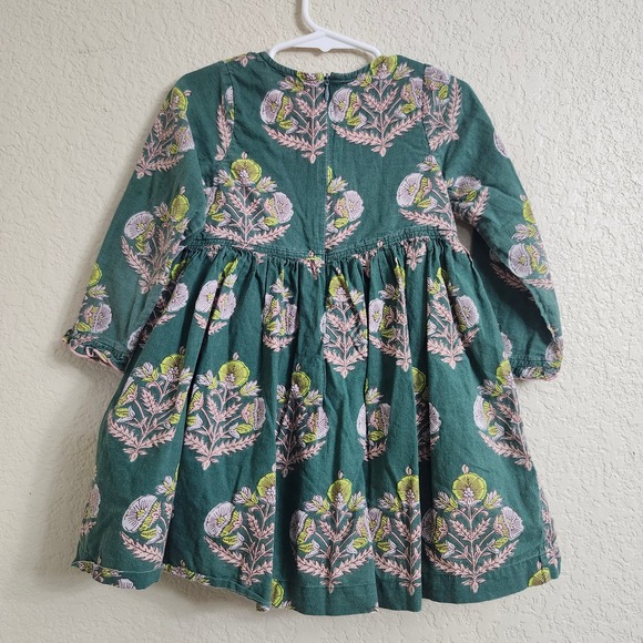 Pink Chicken 3 Year Hermione Hunter Green Floral Bow Dress Toddler Girls 3T - Picture 4 of 15